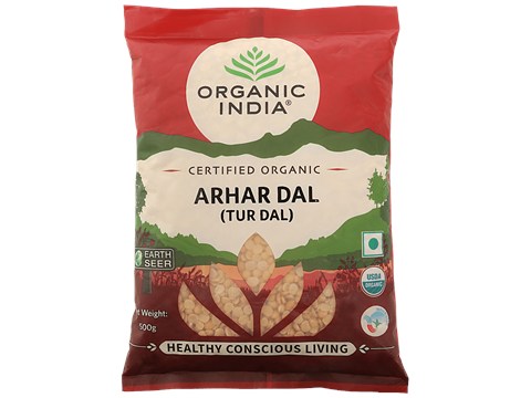 Organic India Arhar/Tur Dal - Unpolished, Helps In Digestion, No Preservatives, 500 g