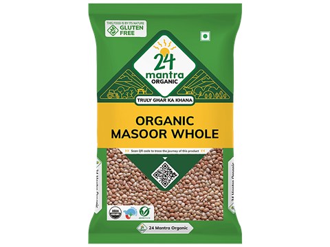 24 Mantra Organic Masoor Whole, 500 g
