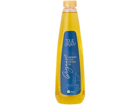 True Story Organic Groundnut Cold Pressed Oil, 1 L