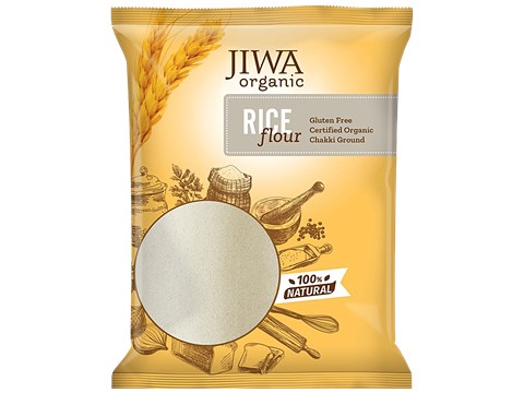 Jiwa Organic Rice Flour - Natural, Chakki Ground & Gluten Free, 1 kg