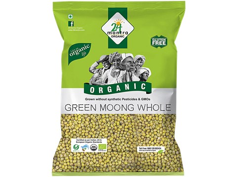 24 Mantra Organic Organic Dal - Green Moong Whole//Hesaru Kaalu, 1 kg