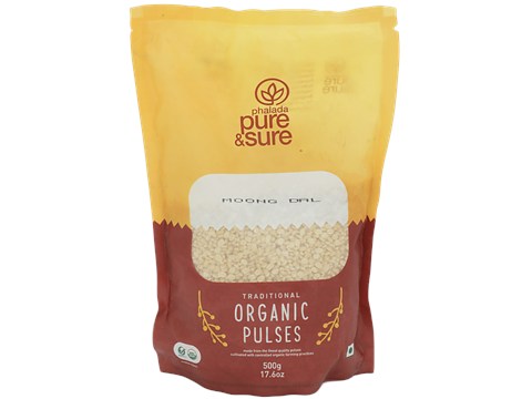 Phalada Pure & Sure Organic - Moong Daal, 500 g