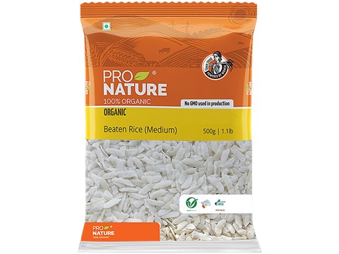 Pro Nature Organic Beaten Rice/Akki, 500 g