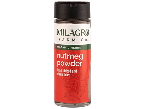 Milagro Farm Company Nutmeg Powder - Organic Herbs, Hand Picked & Shade Dried, 60 g