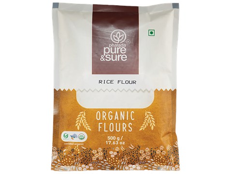 Phalada Pure & Sure Organic Rice Flour - Rich In Fibre, 500 g