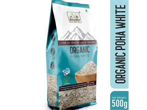 Jivamrit Organic Poha White, 500 g