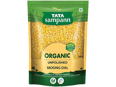 Tata Sampann OrganicMoong Dal/Hesaru Bele, 500 g