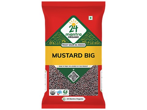 24 Mantra Organic Organic Mustard/Sasive Seeds - Whole, Big, 100 g