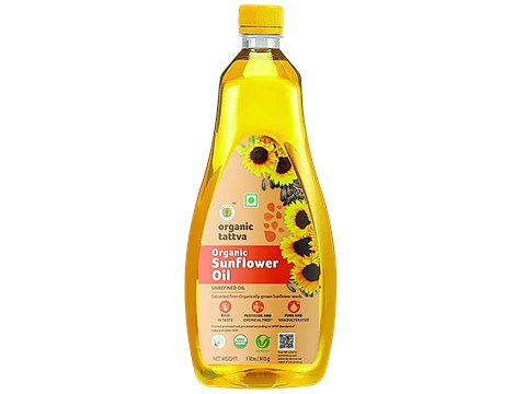 Organic Tattva Organic Sunflower Unrefined Oil, 1 L