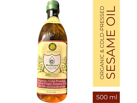 BeejMantra Sesame Oil - Organic, Cold-Pressed, Extra Virgin, 500 ml