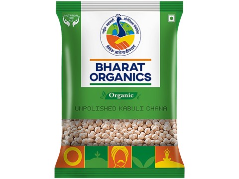Bharat Organics Unpolished Organic Kabuli Chana/Chole, 500 g