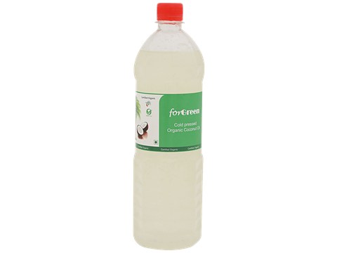 Forgreen Organic Coconut Oil - Cold Pressed, 1 L