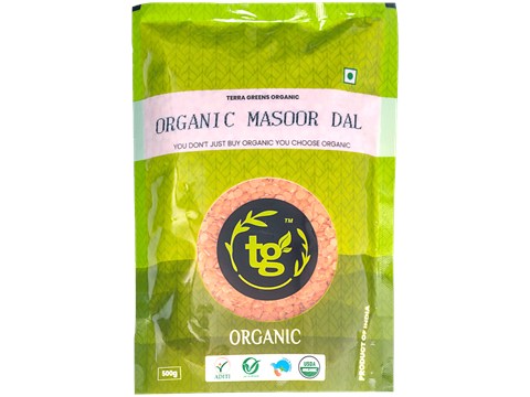 Terra Greens Organic - Masoor Dal/Mysore Bele, 500 g
