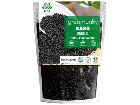 Greemunity Organic Basil Seeds, 200 g