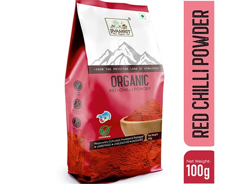 Jivamrit Organic Red Chilli Powder, 100 g