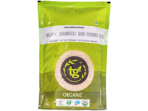 Terra Greens Rice/Akki - Sonamasuri Hand Pounded, 1 kg