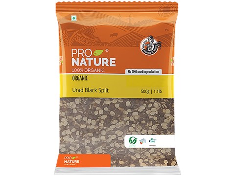 Pro Nature Organic Urad Black Split/Urad Dal, 500 g