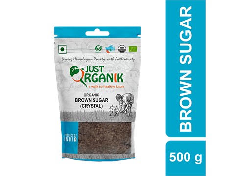 Just Organik Just Organik Sugar Brown Raw and Unrefined, 500 g, 500 g