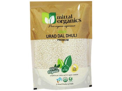 Mittal Organics Urad Dal Dhuli - Premium, Natural & Pure, High In Fibre, Promotes Healthy Heart, 500 g