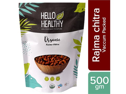 Hello Healthy Organic Rajma Chitra - Rich In Plant Based Protein, 500 g