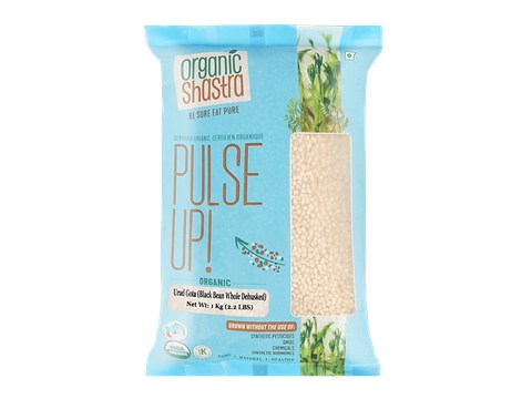 Organic Shastra Urad White Dhulli Whole Bean Dal, 1 kg