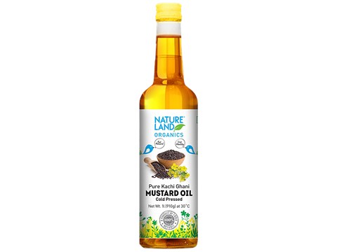 Natureland Organics Cold Pressed Pure Kachi Ghani Mustard Oil, 1 L