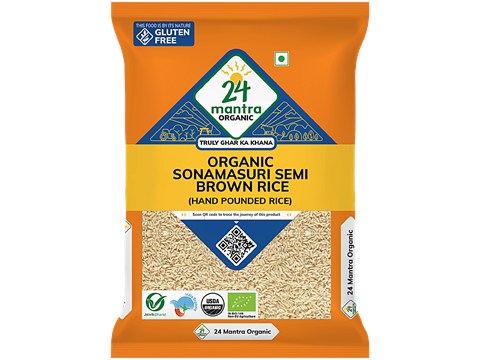 24 Mantra Organic Organic - Brown Sonamasuri Rice/Akki, 10 kg