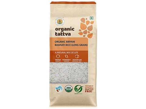 Organic Tattva Biryani Basmati Rice - Vegan, Gluten-Free, Rich In Flavour, 1 kg