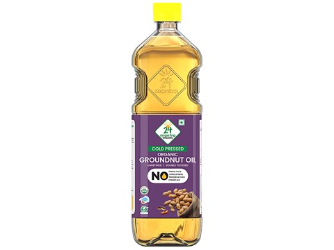 24 Mantra Organic Cold Pressed Groundnut Oil, 1 L