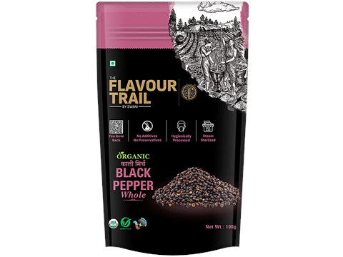 The Flavour Trail by Swani Organic Black Pepper Whole, 200 g