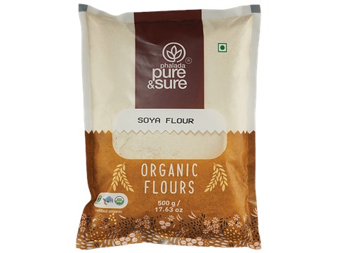 Phalada Pure & Sure Organic Soya Flour - Rich In Protein, Iron, 500 g