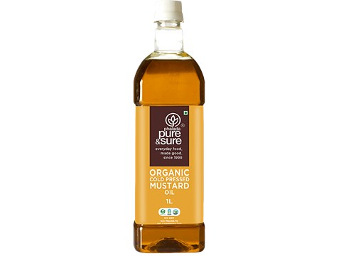 Phalada Pure & Sure Organic - Mustard Oil Cold Pressed, 1 L