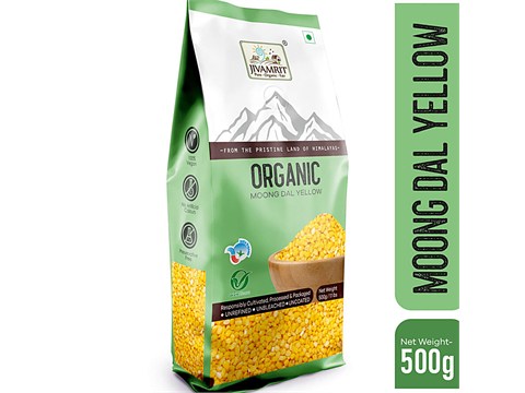Jivamrit Organic Moong Dal Yellow, 500 g