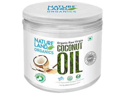 Natureland Organics Organic Raw Virgin Coconut Oil - Healthiest Oil In The World, 400 ml