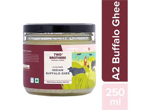 Two Brothers Organic Farms A2 Buffalo Ghee - Traditional Bilona Process, 250 g