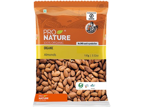 Pro Nature Organic Almonds/Badam, 100 g