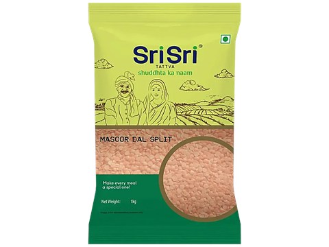 Sri Sri Tattva Masoor Dal Split - Rich In Protein, Calcium & Iron, 1 kg