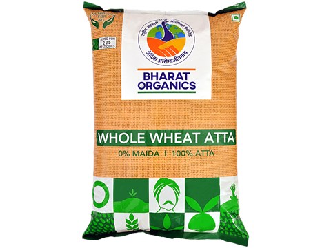 Bharat Organics Whole Wheat Pure Organic Atta, 5 kg