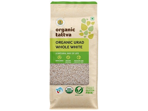 Organic Tattva Urad Dal/Uddina Bele Whole White, 1 kg