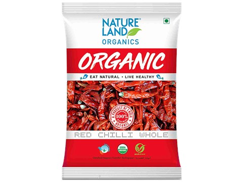 Natureland Organics Red Chilli Whole, 50 g