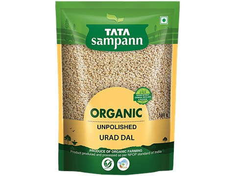 Tata Sampann Organic Unpolished Urad Dal, 500 g
