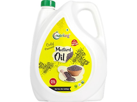 Nutriorg Cold Pressed Organic Mustard Oil, 5 L