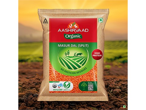 Aashirvaad Organic Masur Dal Split, 500 g