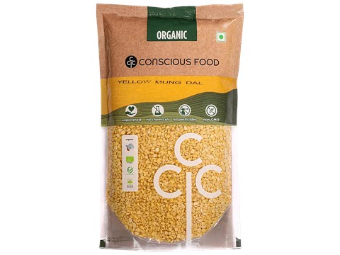 Conscious Food Yellow Mung Dal, 500 g