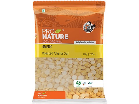Pro Nature Organic - Roasted Chana Dal/Kadale Bele, 200 g