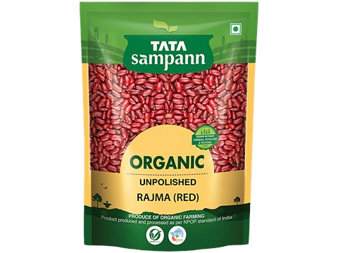 Tata Sampann Organic Rajma - Red, Unpolished, Natural Taste, 500 g