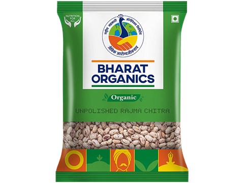 Bharat Organics Unpolished Organic Rajma Chitra, 500 g