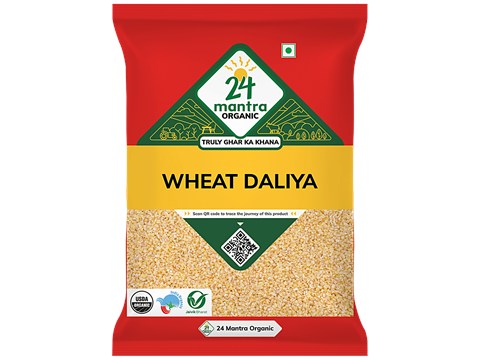 24 Mantra Organic Wheat Daliya, 500 g