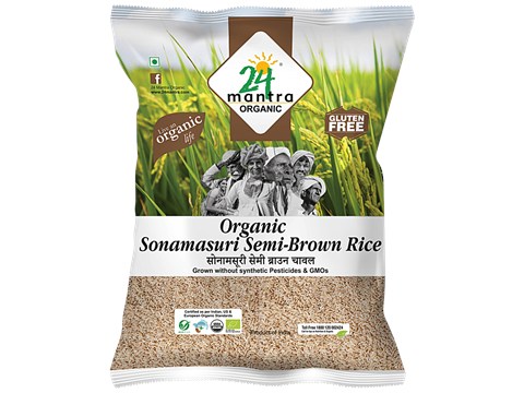 24 Mantra Organic Organic - Semi Brown Sonamasuri Rice/Akki, 10 kg