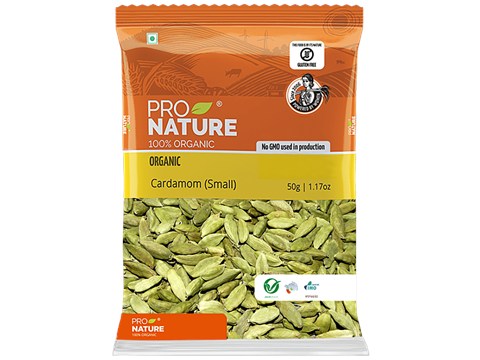 Pro Nature Organic Cardamom/Elaichi - Green, Small, 50 g